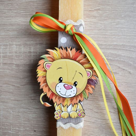 boy greek lambada with lion figure