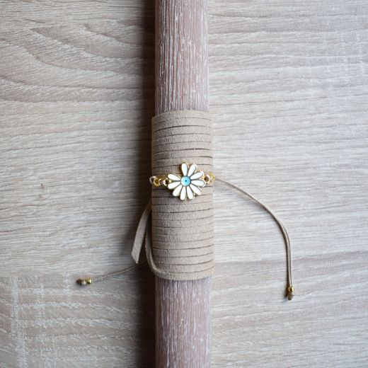 λαμπάδες γυναικείες με διακοσμητική μαργαρίτα