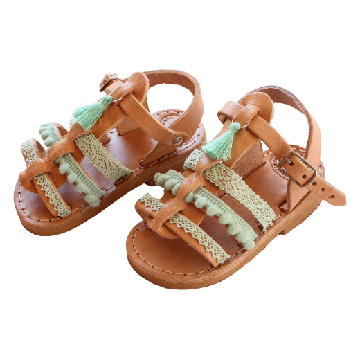 Picture of Kids leather sandals gladiator mint