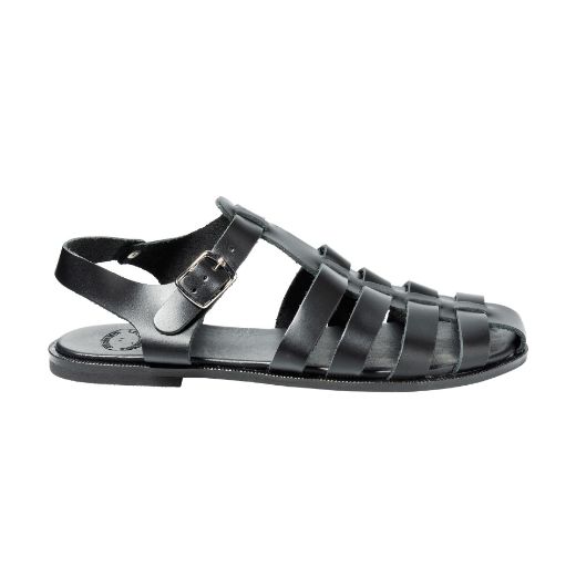 black women's anatomic leather sandals