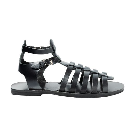 black women's leather gladiator sandals