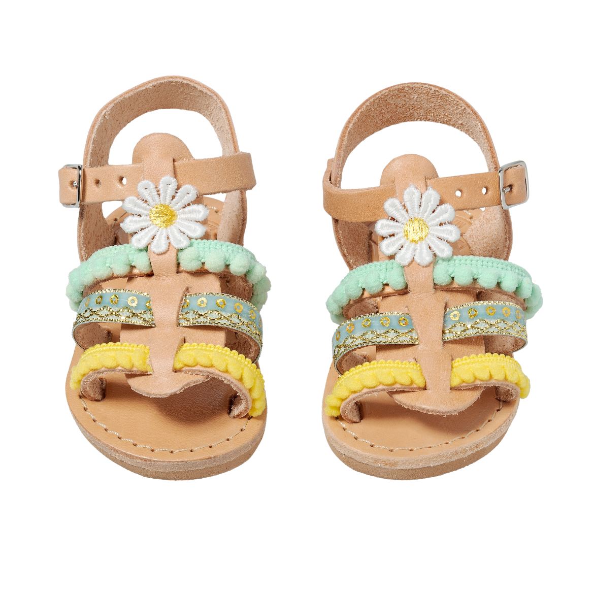 Picture of Handmade girls leather sandals yellow