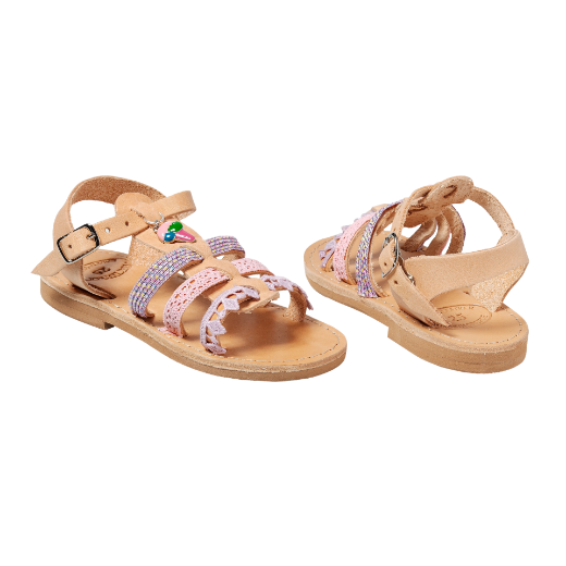 Picture of Handmade girls leather sandals lilac