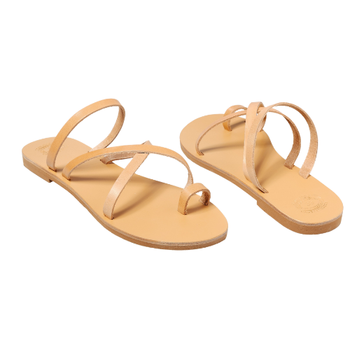 Handmade Greek strappy leather sandals for women