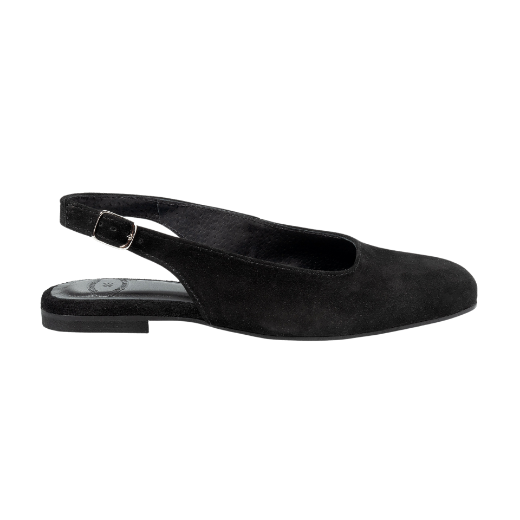 women black flat ballerinas suede
