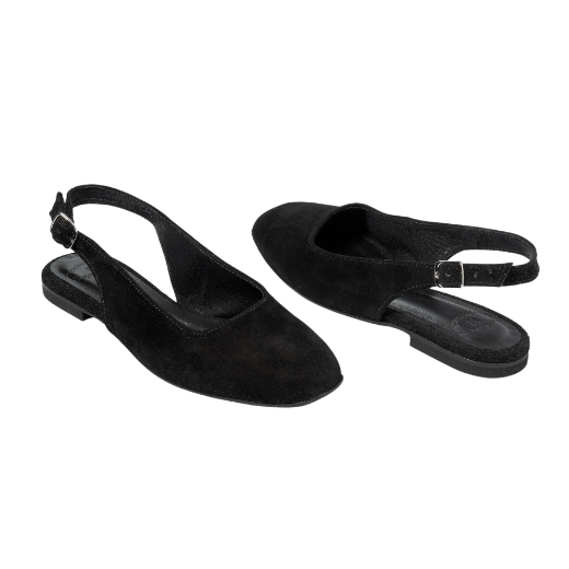 elegant black suede ballerina flats