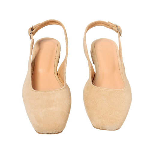 elegant beige suede ballerina flats