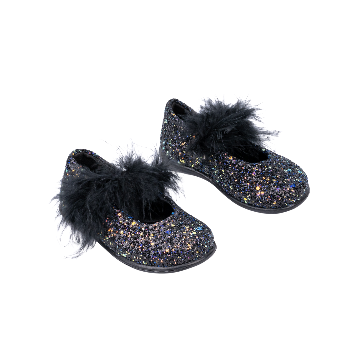 Picture of Black kids ballerina shoes with feathers No 19, 29