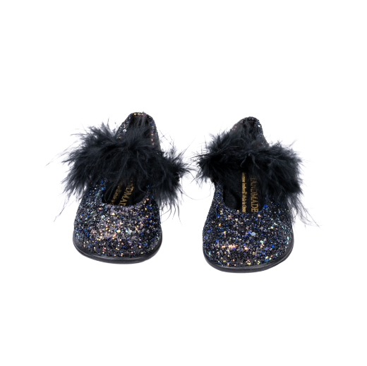 Picture of Black kids ballerina shoes with feathers No 19, 29