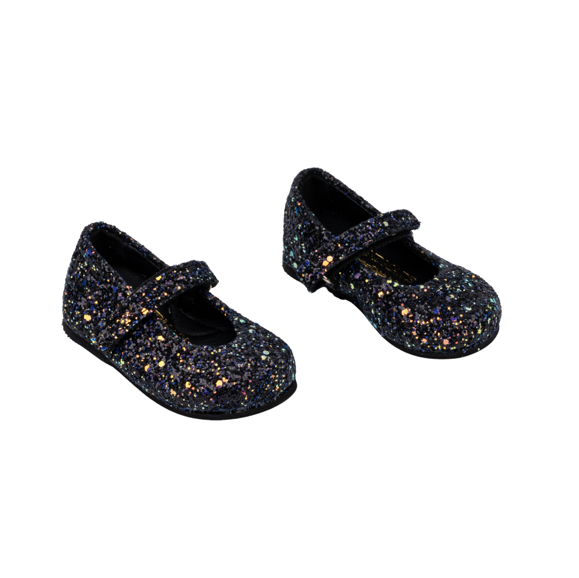Picture of Kids ballerina shoes black with glitter No 18