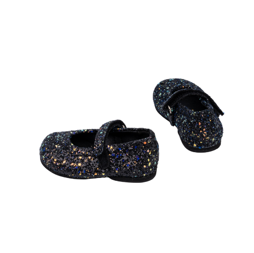 Picture of Kids ballerina shoes black with glitter No 18