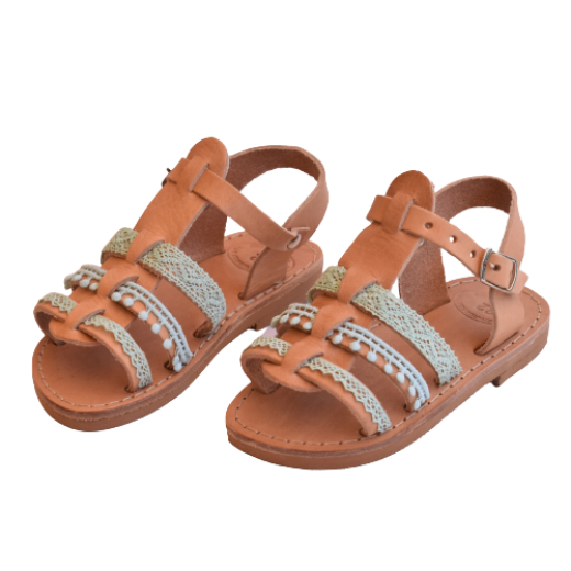 Picture of Kids leather sandals gladiator mint No 23