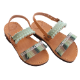 Picture of Boho handmade kids leather sandals mint No 23