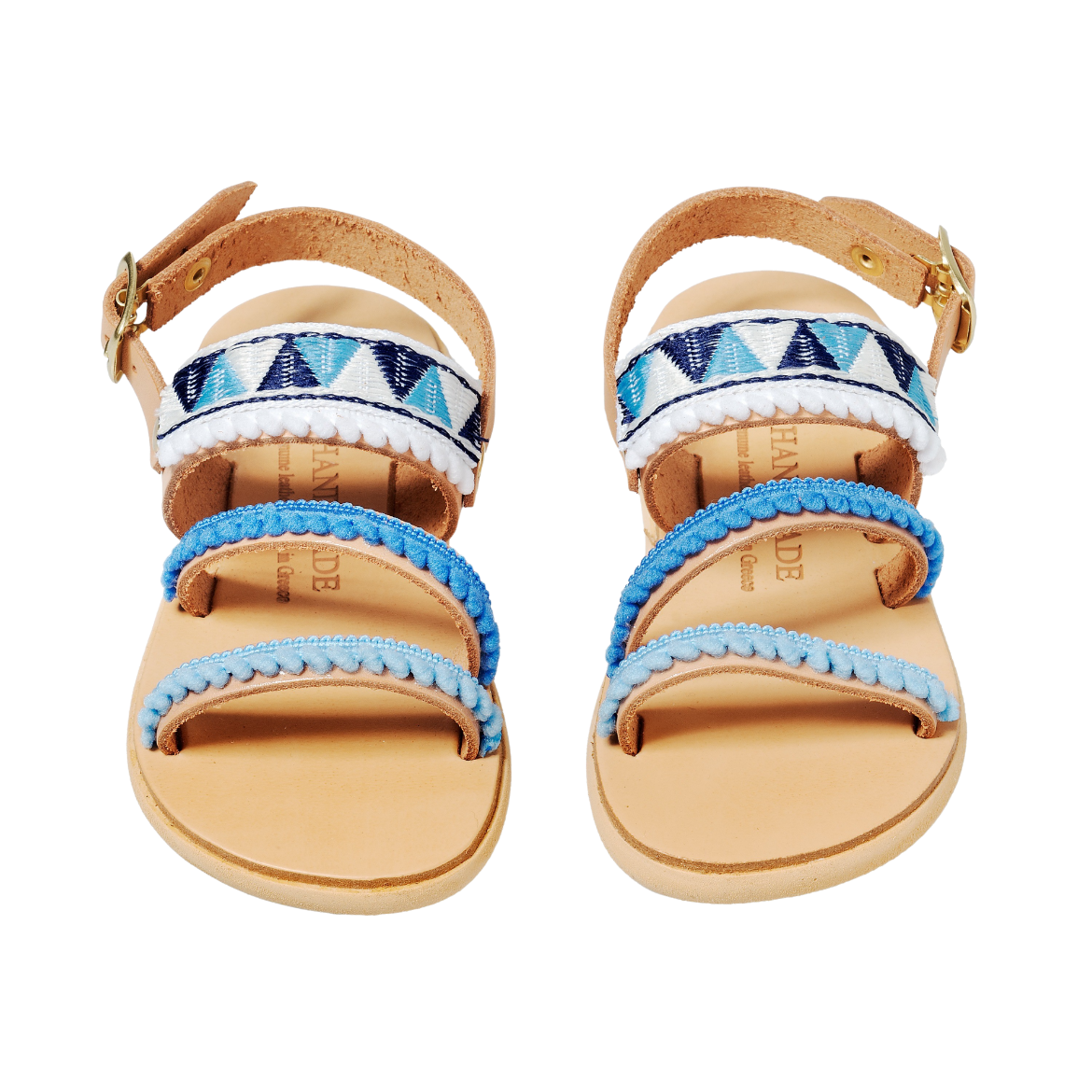 Picture of Handmade girls leather sandals blue No 24