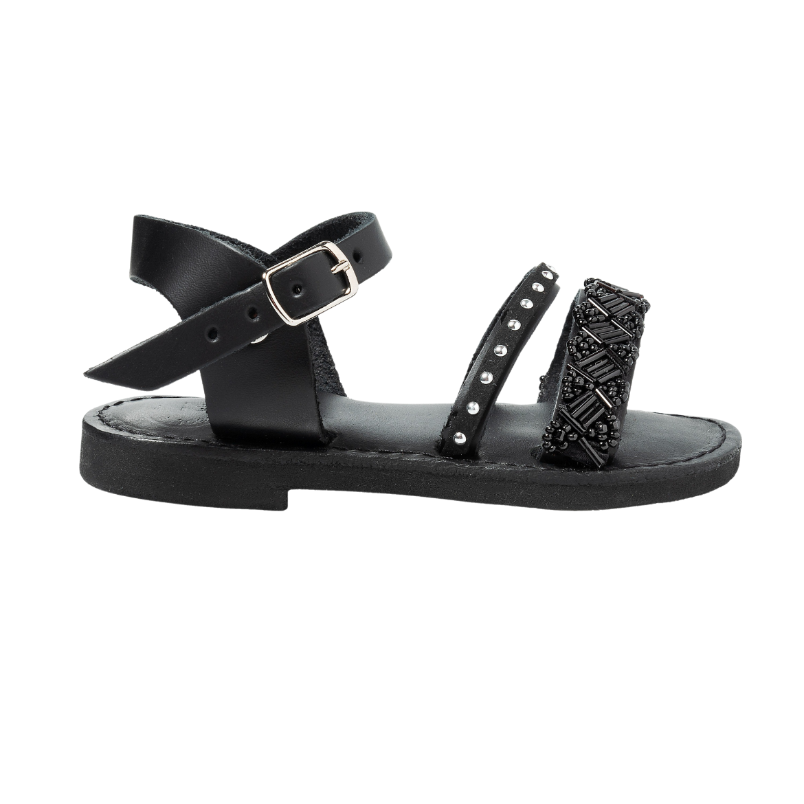 Picture of Handmade black leather  kids sandals soft sole No 22
