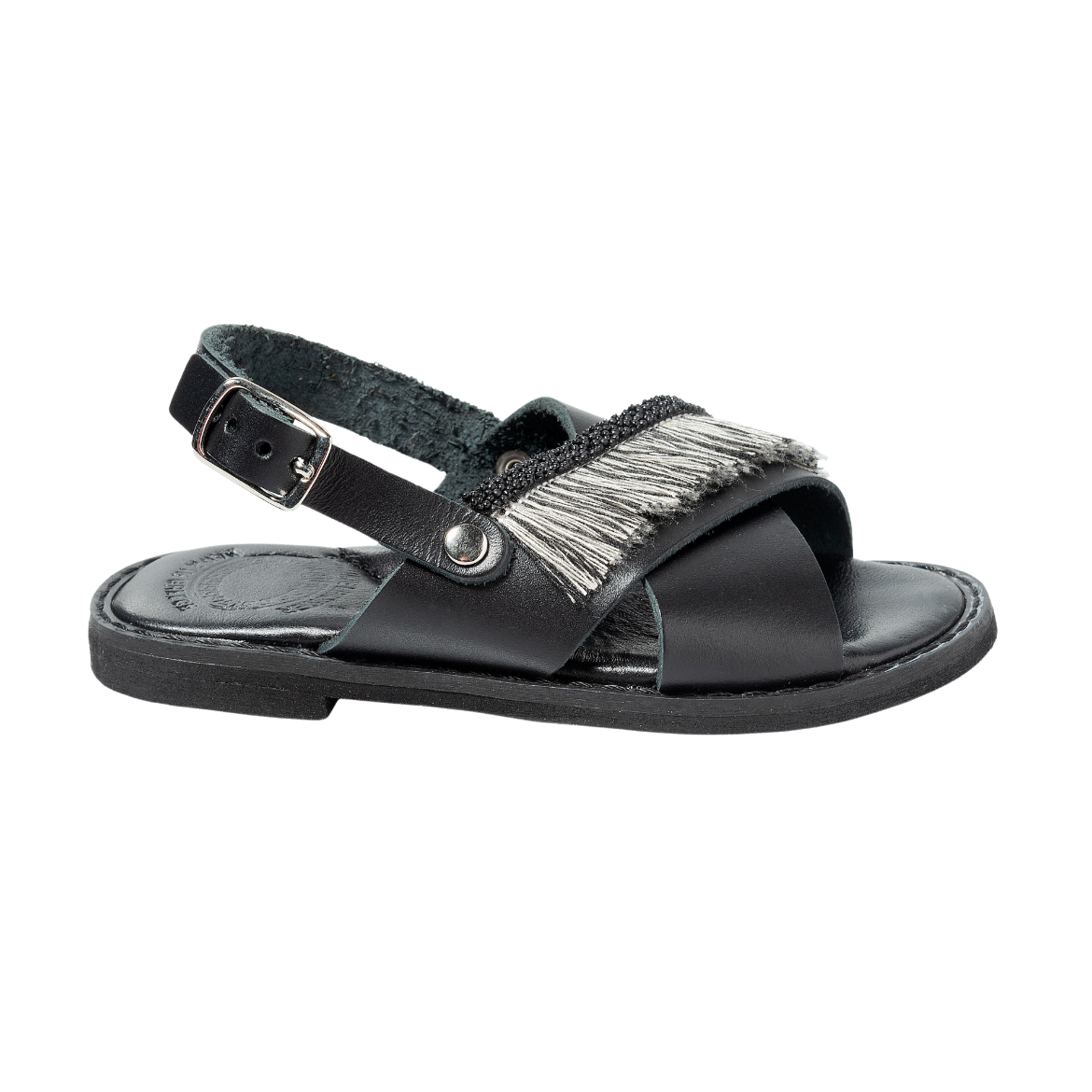 Picture of Handmade kids black leather sandals soft sole No 23