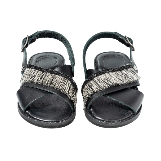 Picture of Handmade kids black leather sandals soft sole No 23