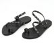 Picture of Black leather sandals for woman with studs No 38