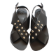 Picture of Handmade crossover black woman leather sandals with studs No 38