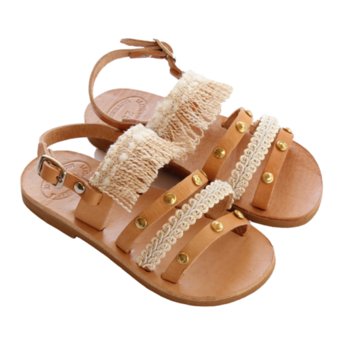 Picture of Handmade girls leather sandals with studs No 25