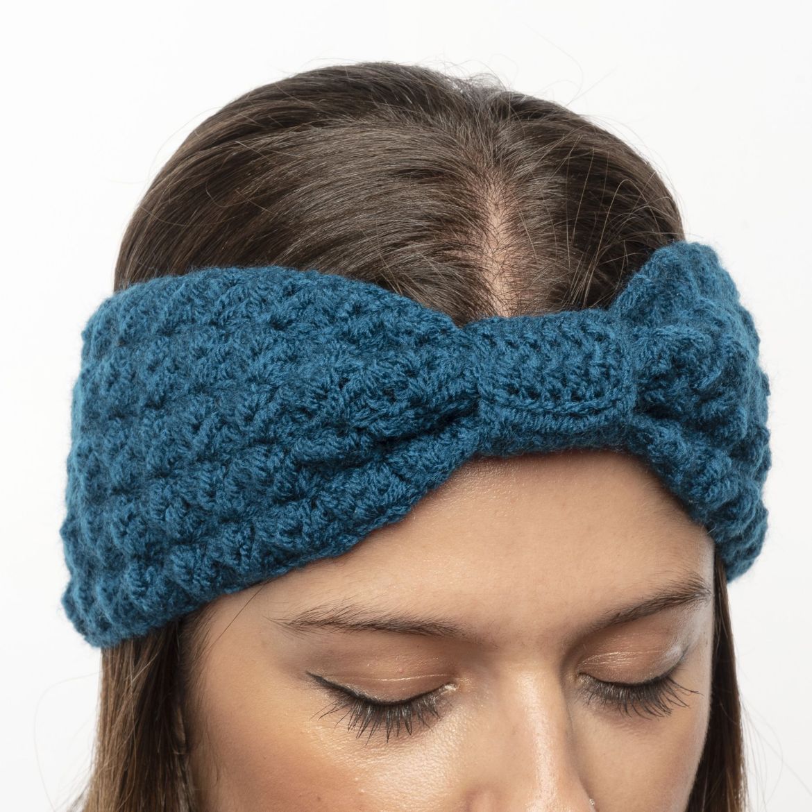 Εικόνα της Πλεκτή κορδέλα με δέσιμο πετρόλ