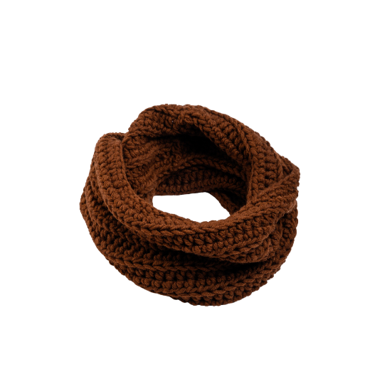 Picture of Handmade chunky crochet infinity scarf in brown