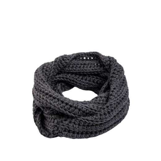 Picture of Handmade chunky crochet infinity scarf in dark gray