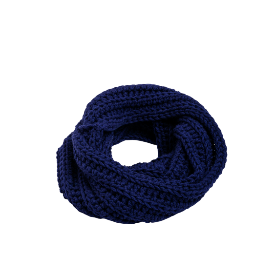 Picture of Handmade chunky crochet infinity scarf in navy blue