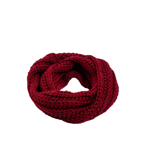 Picture of Handmade chunky crochet infinity scarf in burgundy