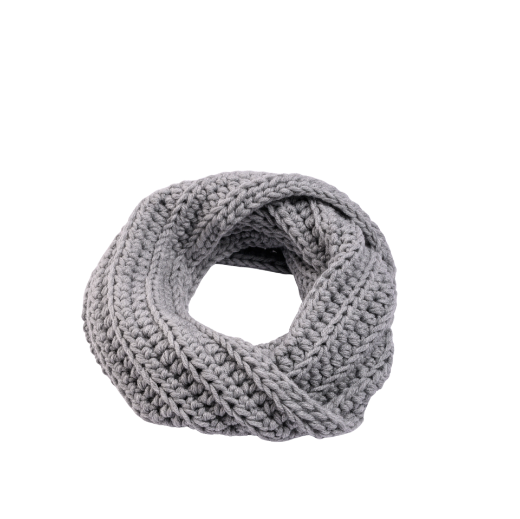 Picture of Handmade chunky crochet infinity scarf in light gray