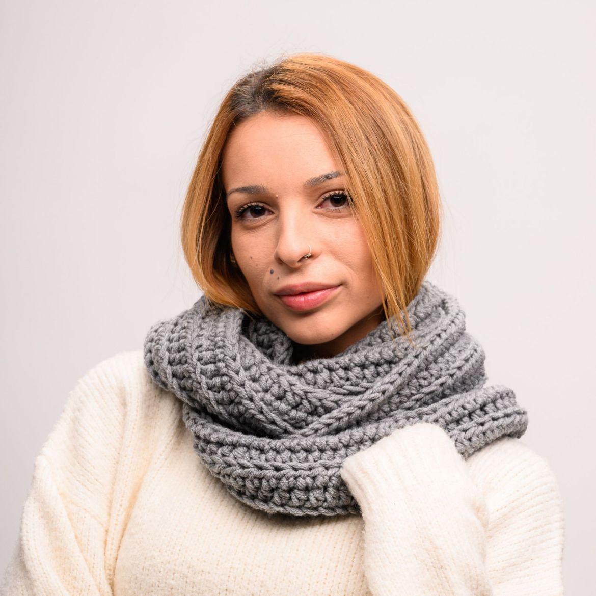 Picture of Chunky infinity scarf gray
