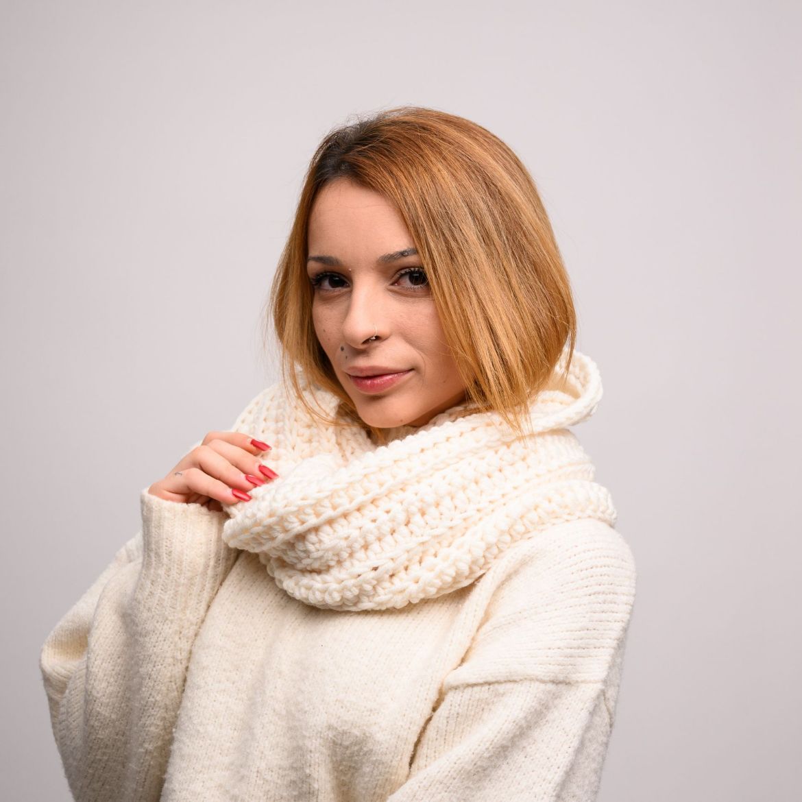 Picture of Chunky infinity scarf ivory