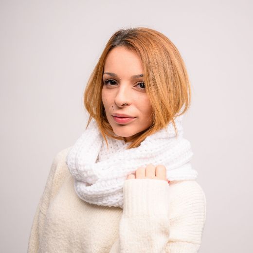 Picture of Handmade chunky crochet infinity scarf in white