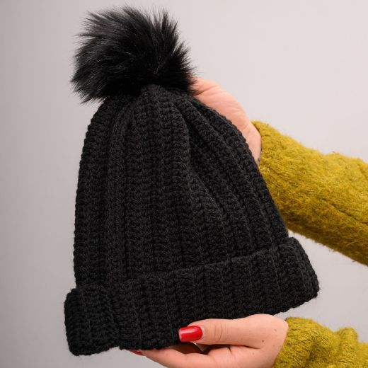 Εικόνα της Πλεκτός σκούφος μαύρος