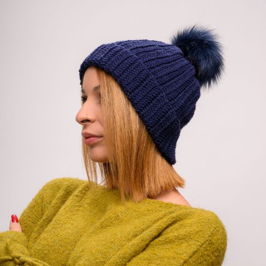 Εικόνα της Πλεκτός σκούφος μπλε σκούρο