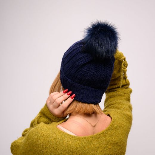 Εικόνα της Πλεκτός σκούφος μπλε σκούρο