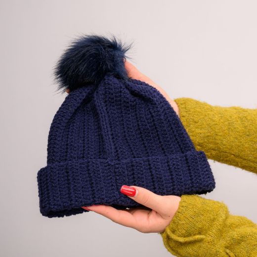 Εικόνα της Πλεκτός σκούφος μπλε σκούρο