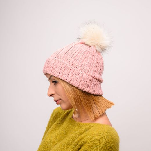 Εικόνα της Πλεκτός σκούφος ροζ