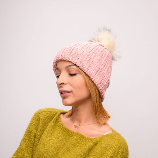 Εικόνα της Πλεκτός σκούφος ροζ