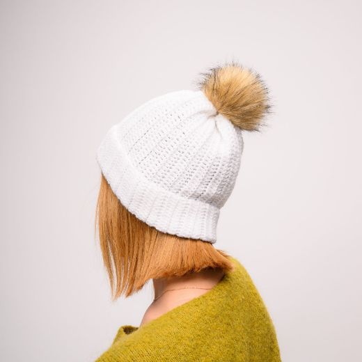 Εικόνα της Πλεκτός σκούφος άσπρος