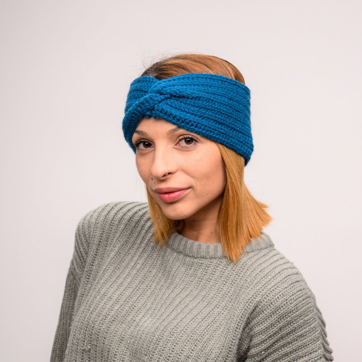 Picture of Knit headband petrol