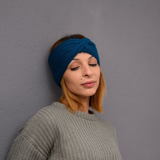 Picture of Knit headband petrol