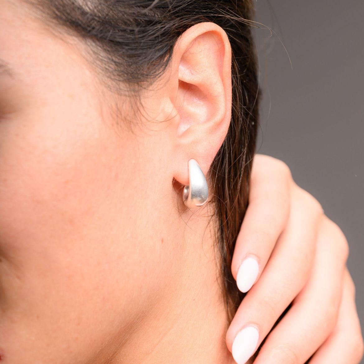 Picture of Silver open hoop earrings small