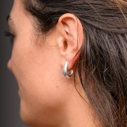 Picture of Silver open hoop earrings small