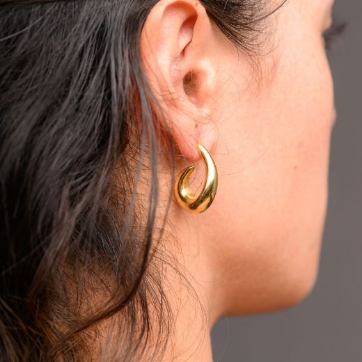 Picture of Modern gold open hoop earrings