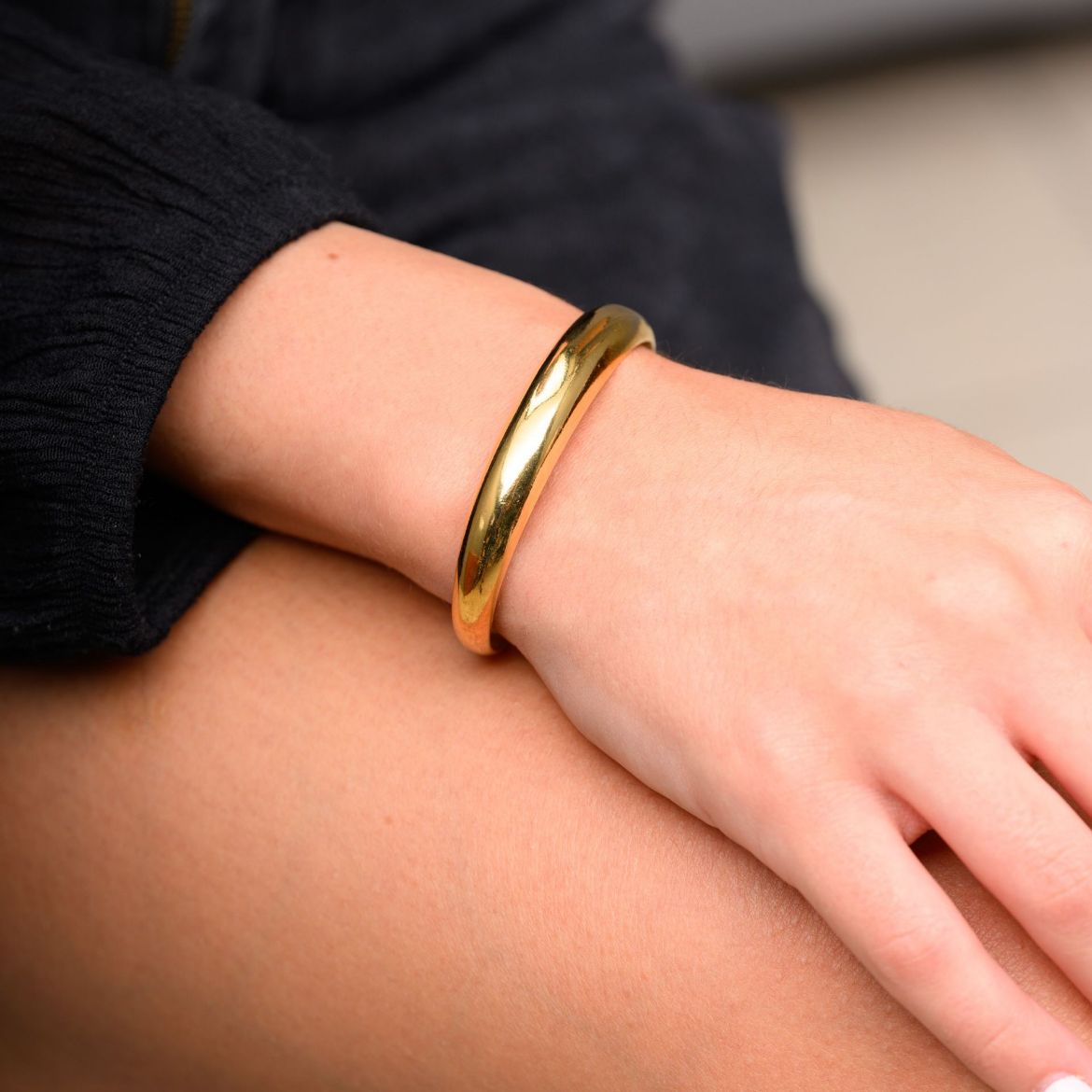 Picture of 24k gold plated bold cuff bracelet