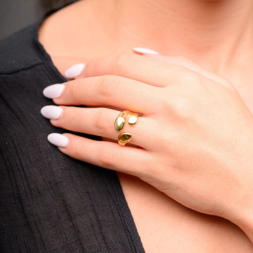 Picture of Women's 24k gold plated adjustable branch ring