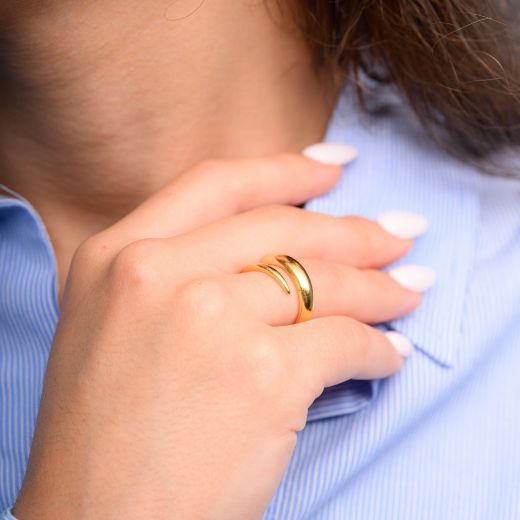 Picture of Women's 24k gold plated adjustable twisted ring