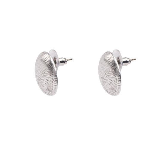Gaia silver raised texture earrings