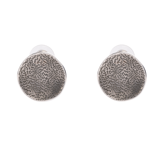 Picture of Silver hammered disc studs